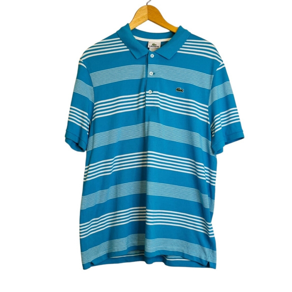 Lacoste Men's Striped Short Sleeve Polo Shirt Size Large